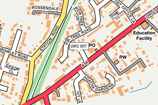 WR3 8RT map - OS OpenMap – Local (Ordnance Survey)