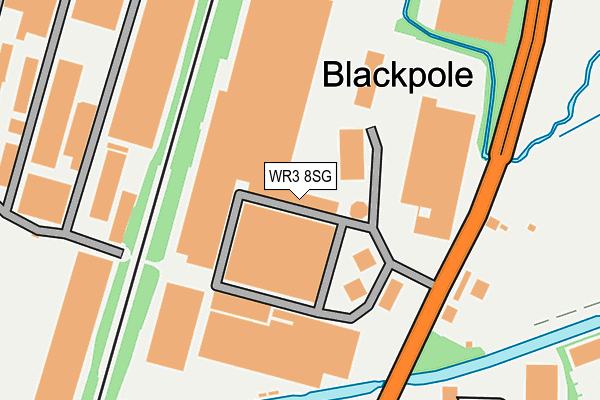 WR3 8SG map - OS OpenMap – Local (Ordnance Survey)