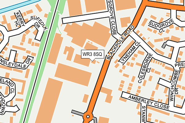 WR3 8SQ map - OS OpenMap – Local (Ordnance Survey)