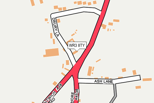 WR3 8TY map - OS OpenMap – Local (Ordnance Survey)