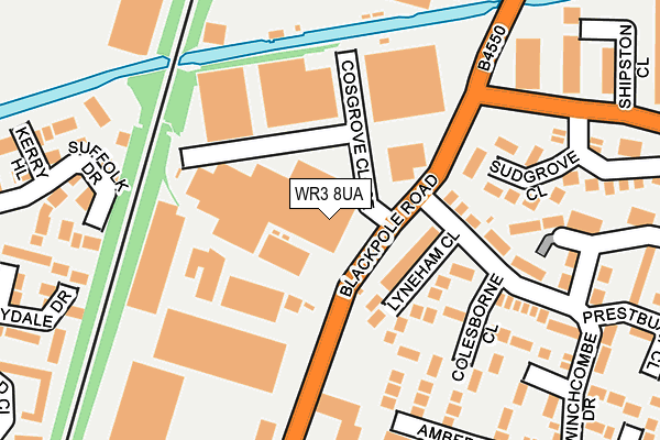WR3 8UA map - OS OpenMap – Local (Ordnance Survey)
