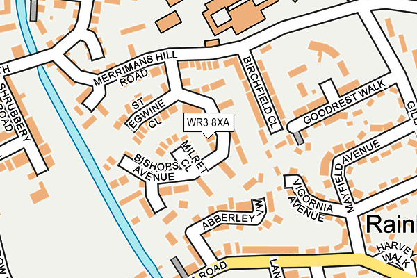 WR3 8XA map - OS OpenMap – Local (Ordnance Survey)