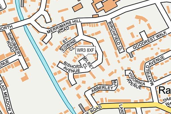 WR3 8XF map - OS OpenMap – Local (Ordnance Survey)