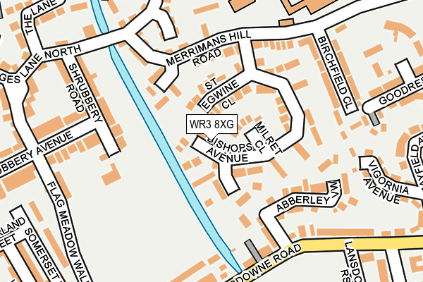 WR3 8XG map - OS OpenMap – Local (Ordnance Survey)