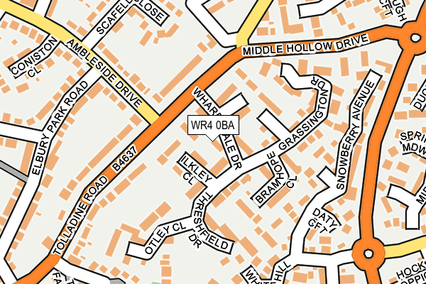 WR4 0BA map - OS OpenMap – Local (Ordnance Survey)