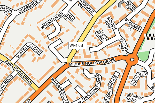 WR4 0BT map - OS OpenMap – Local (Ordnance Survey)