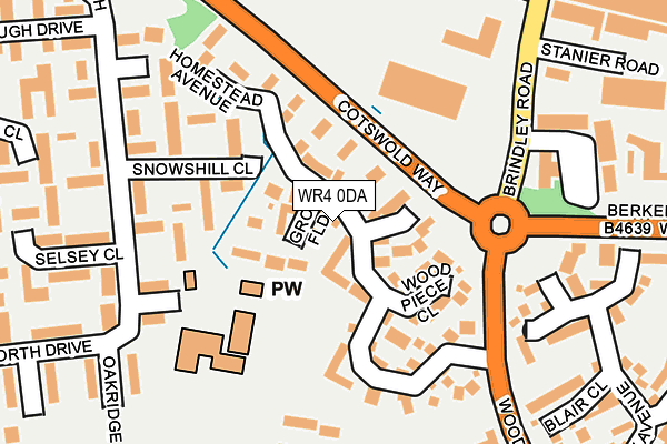 WR4 0DA map - OS OpenMap – Local (Ordnance Survey)