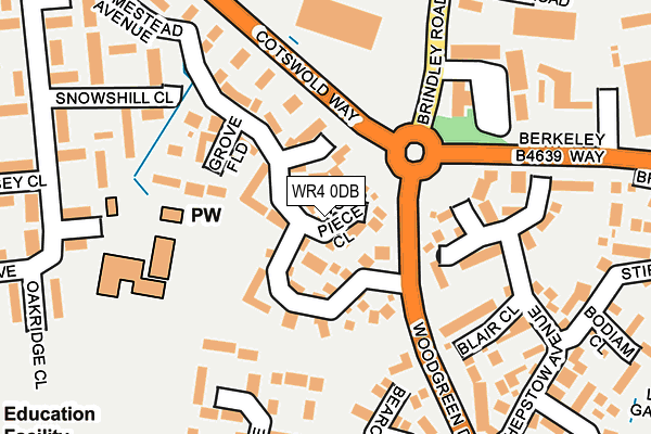 WR4 0DB map - OS OpenMap – Local (Ordnance Survey)