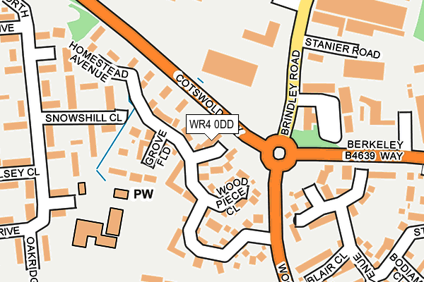 WR4 0DD map - OS OpenMap – Local (Ordnance Survey)