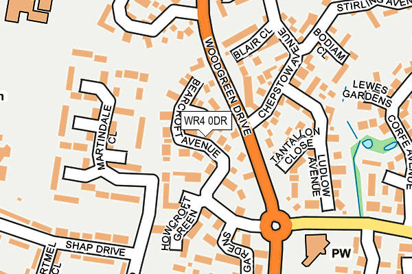 WR4 0DR map - OS OpenMap – Local (Ordnance Survey)