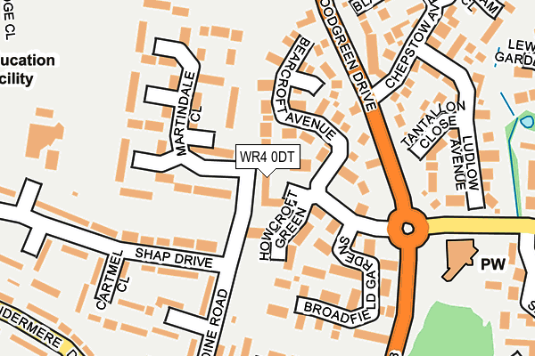 WR4 0DT map - OS OpenMap – Local (Ordnance Survey)