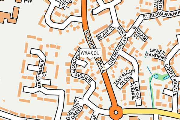 WR4 0DU map - OS OpenMap – Local (Ordnance Survey)