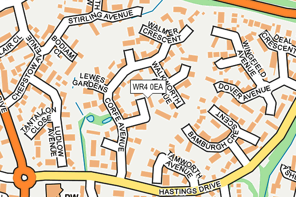 WR4 0EA map - OS OpenMap – Local (Ordnance Survey)