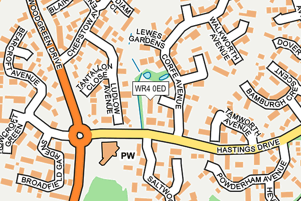 WR4 0ED map - OS OpenMap – Local (Ordnance Survey)