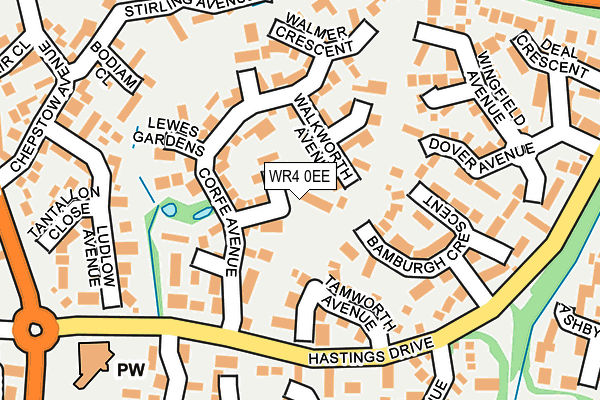 WR4 0EE map - OS OpenMap – Local (Ordnance Survey)