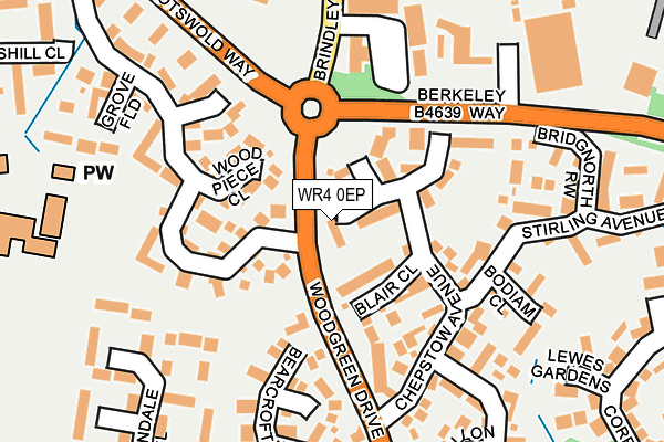 WR4 0EP map - OS OpenMap – Local (Ordnance Survey)
