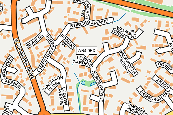 WR4 0EX map - OS OpenMap – Local (Ordnance Survey)