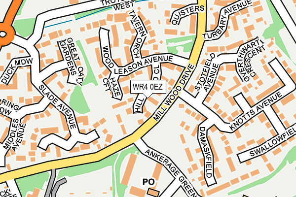 WR4 0EZ map - OS OpenMap – Local (Ordnance Survey)