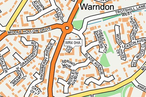 WR4 0HA map - OS OpenMap – Local (Ordnance Survey)