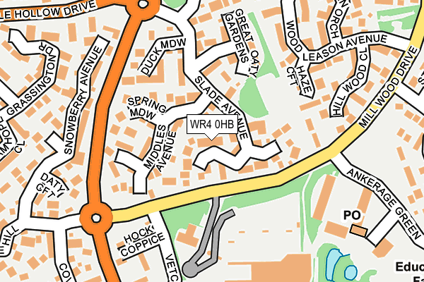 WR4 0HB map - OS OpenMap – Local (Ordnance Survey)