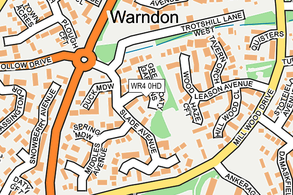 WR4 0HD map - OS OpenMap – Local (Ordnance Survey)