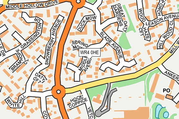 WR4 0HE map - OS OpenMap – Local (Ordnance Survey)