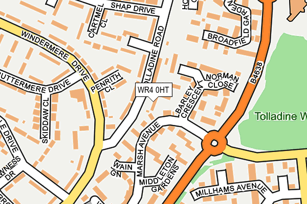 WR4 0HT map - OS OpenMap – Local (Ordnance Survey)
