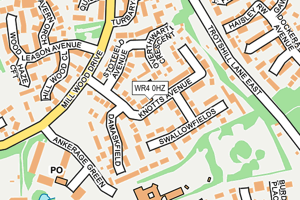WR4 0HZ map - OS OpenMap – Local (Ordnance Survey)