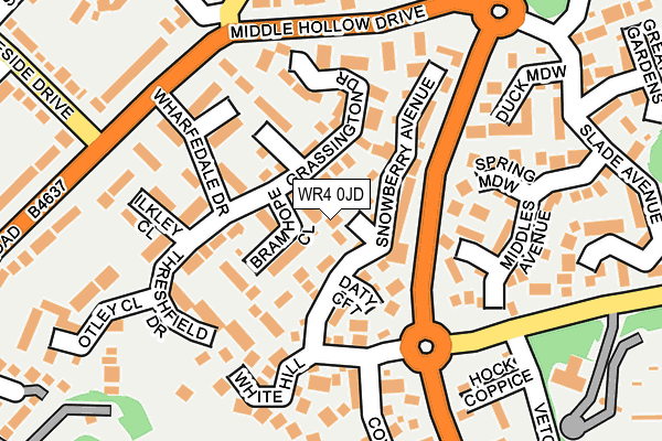 WR4 0JD map - OS OpenMap – Local (Ordnance Survey)