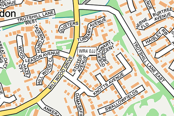 WR4 0JJ map - OS OpenMap – Local (Ordnance Survey)