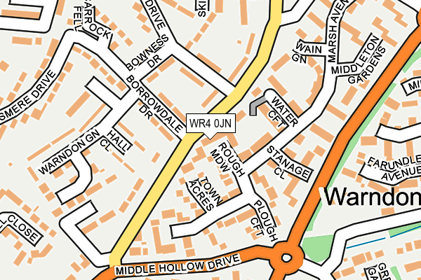 WR4 0JN map - OS OpenMap – Local (Ordnance Survey)
