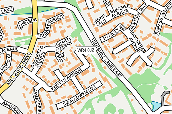 WR4 0JZ map - OS OpenMap – Local (Ordnance Survey)
