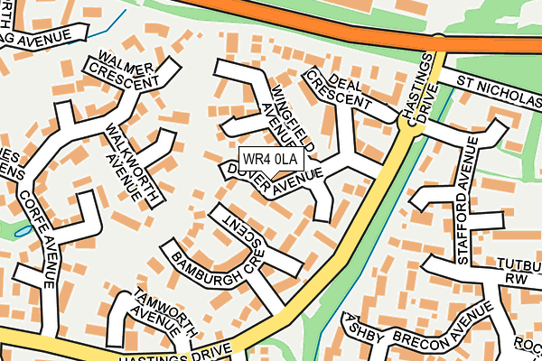 WR4 0LA map - OS OpenMap – Local (Ordnance Survey)