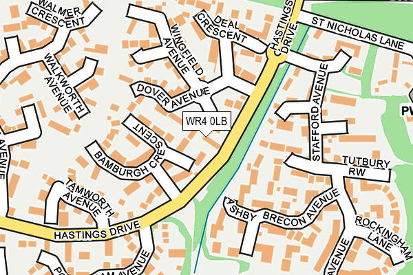 WR4 0LB map - OS OpenMap – Local (Ordnance Survey)