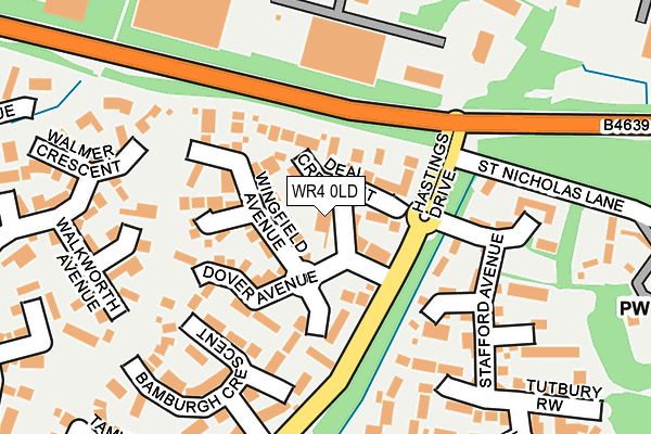 WR4 0LD map - OS OpenMap – Local (Ordnance Survey)