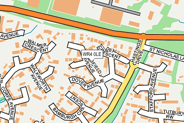 WR4 0LE map - OS OpenMap – Local (Ordnance Survey)