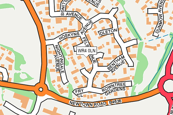 WR4 0LN map - OS OpenMap – Local (Ordnance Survey)