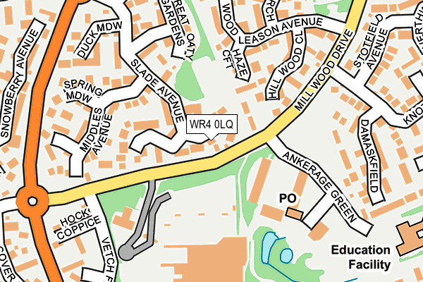 WR4 0LQ map - OS OpenMap – Local (Ordnance Survey)