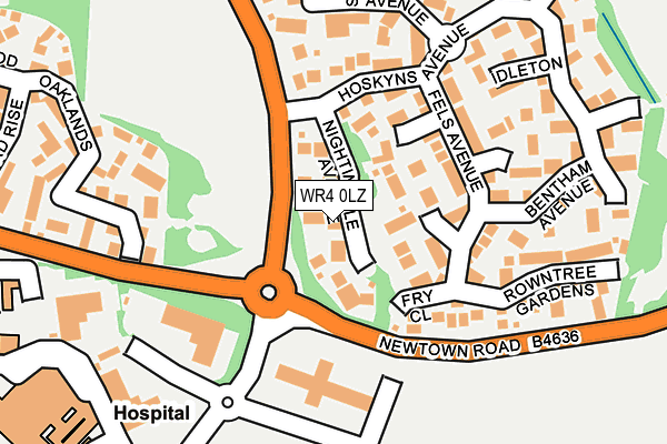 WR4 0LZ map - OS OpenMap – Local (Ordnance Survey)