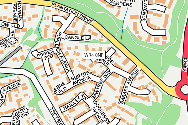 WR4 0NF map - OS OpenMap – Local (Ordnance Survey)