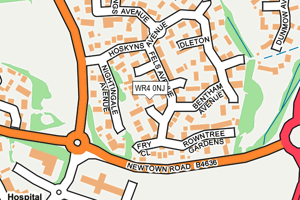 WR4 0NJ map - OS OpenMap – Local (Ordnance Survey)