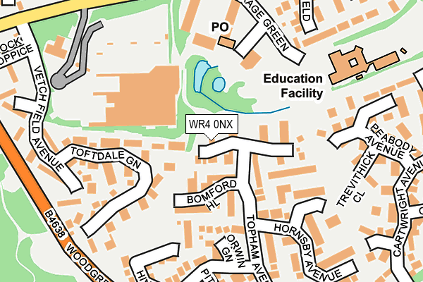 WR4 0NX map - OS OpenMap – Local (Ordnance Survey)