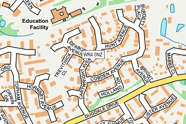 WR4 0NZ map - OS OpenMap – Local (Ordnance Survey)