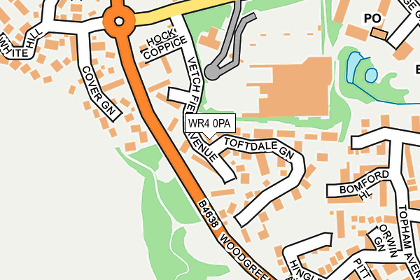 WR4 0PA map - OS OpenMap – Local (Ordnance Survey)