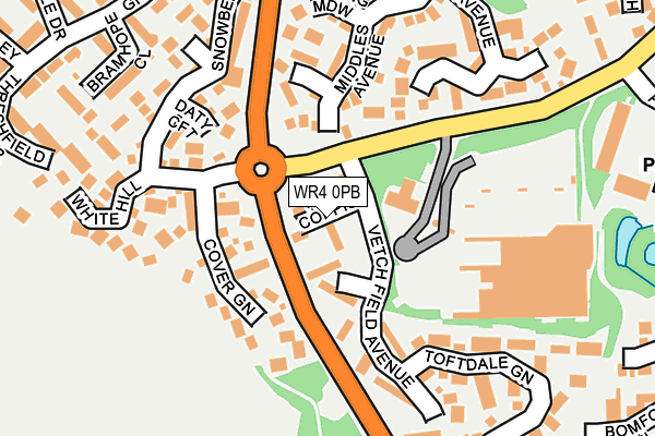 WR4 0PB map - OS OpenMap – Local (Ordnance Survey)