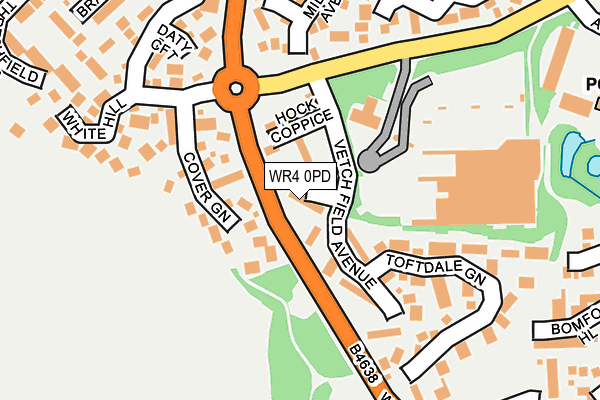 WR4 0PD map - OS OpenMap – Local (Ordnance Survey)