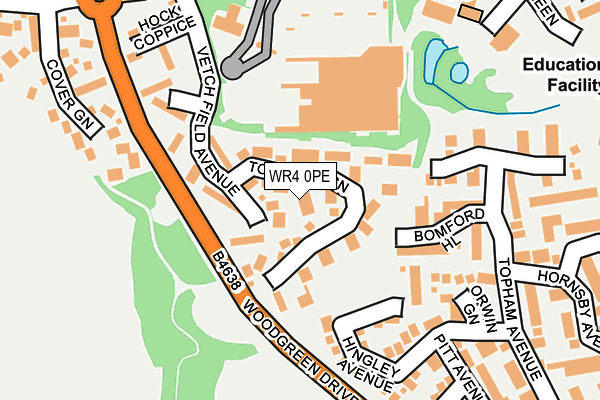 WR4 0PE map - OS OpenMap – Local (Ordnance Survey)
