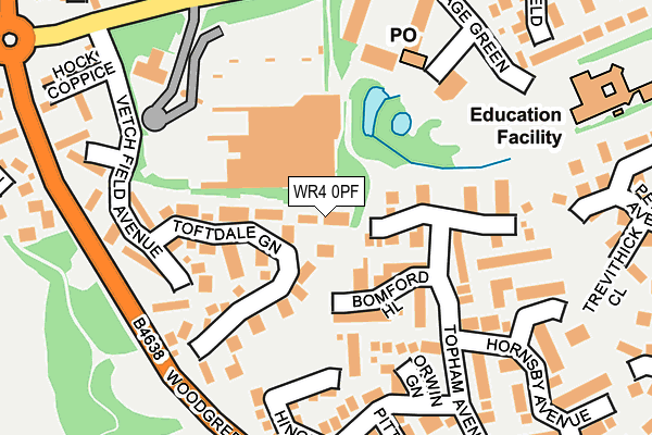 WR4 0PF map - OS OpenMap – Local (Ordnance Survey)