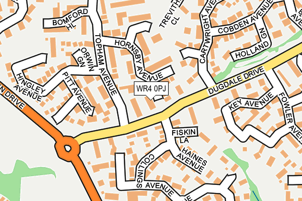 WR4 0PJ map - OS OpenMap – Local (Ordnance Survey)