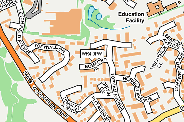 WR4 0PW map - OS OpenMap – Local (Ordnance Survey)